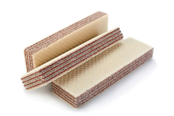 Wafers stick closeup on white