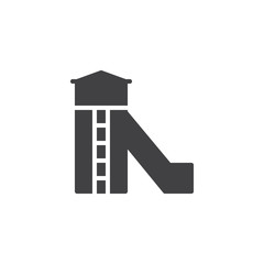Water slide vector icon. filled flat sign for mobile concept and web design. water park simple solid icon. Symbol, logo illustration. Pixel perfect vector graphics