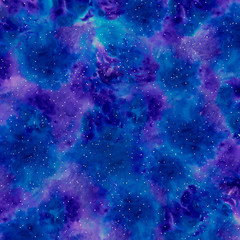 Fototapeta na wymiar Watercolor space background, space sky with little stars