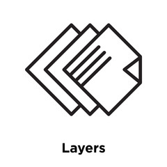 Layers icon vector sign and symbol isolated on white background, Layers logo concept, outline symbol, linear sign