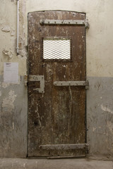 Door in abandoned jail in Avignon France