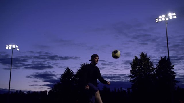 Soccer Juggling Authentic Night Background