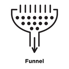 Funnel icon vector sign and symbol isolated on white background, Funnel logo concept, outline symbol, linear sign