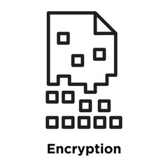 Encryption icon vector sign and symbol isolated on white background, Encryption logo concept, outline symbol, linear sign