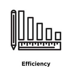 Fototapeta premium Efficiency icon vector sign and symbol isolated on white background, Efficiency logo concept, outline symbol, linear sign