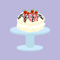 Pavlova dessert illustration