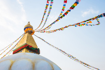 The Wisdom eyes on Boudhanath stupa