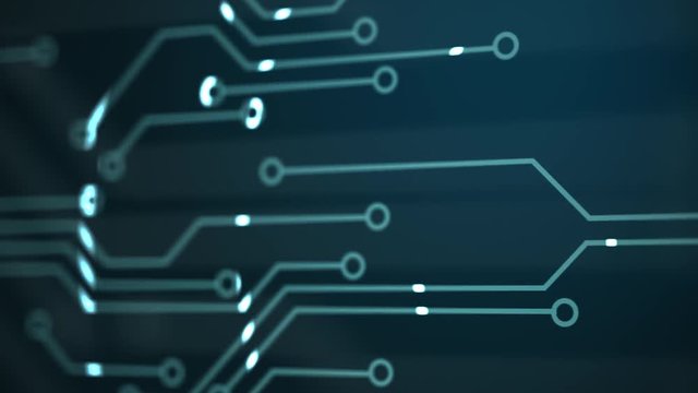 Creating circuit board pathways conceptual digital communication or network.