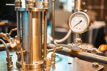 Steel pipe on the cover of the pharmaceutical reactor.