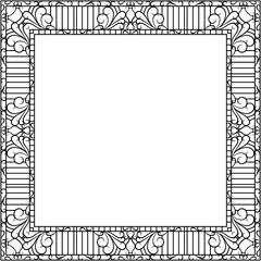 Forged metal frame with ornament in vector.