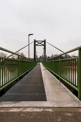 metal pedestrian bridge details in city of Bauska, Latvia