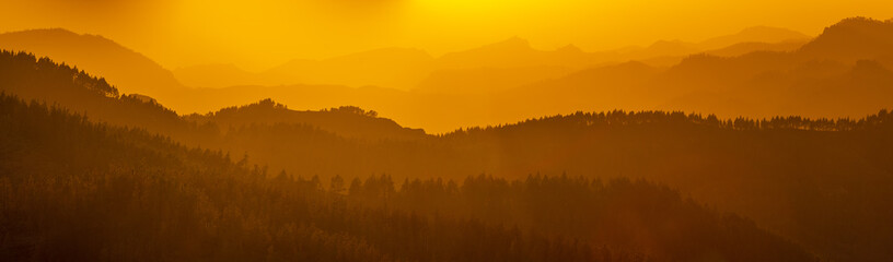 Sunset in the mountains of Gran Canaria