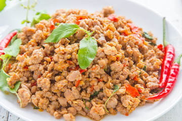 Popular Thai Food, Pork Basil