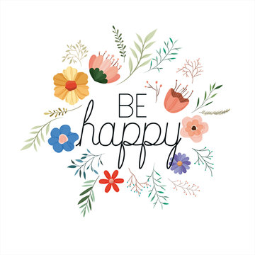 make it happy message with hand made font vector illustration design