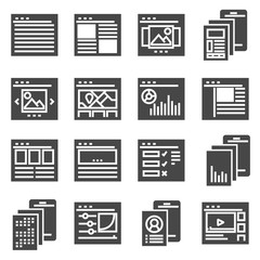Vector web site page templates interface collection icon