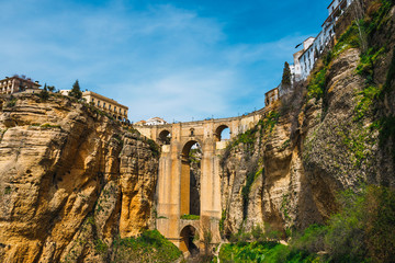 The famous stone bridge in Ronda, Andalusia, Spain