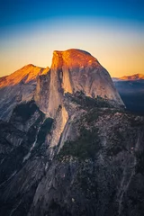 Foto auf Acrylglas Half Dome Blick auf den Sonnenuntergang von Half Dome vom Glacier Point im Yosemite National Park