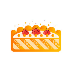 Piece of delicious cake vector Illustration on a white background