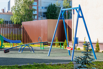 Children's Playground in the yard equipped with