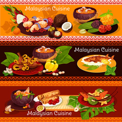Malaysian cuisine banner for exotic asian menu