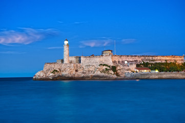 Morro castle lighthouse and entrance to the bay of Havana, Cuba