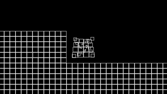 4k abstract Square matrix generation process,tech web background.