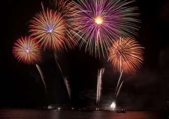 Colorful of fireworks in holiday festival
