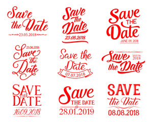 Save the Date lettering for wedding invitation