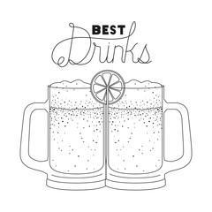 best drinks set icons vector illustration design
