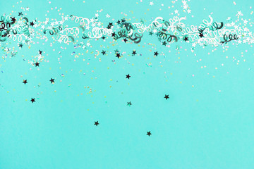 Creative confetti background. Stars and sparkles - obrazy, fototapety, plakaty