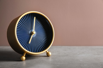 Alarm clock on table. Time management concept