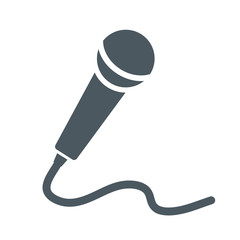 microphone icon on white, stock vector illustration