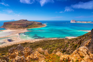 Fototapeta na wymiar Beautiful landscape of Balos beach on Crete, Greece