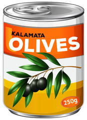 Can of kalamata olives
