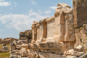 Fototapeta na wymiar Ruins of the ancient Rhodiapolis town, Turkey