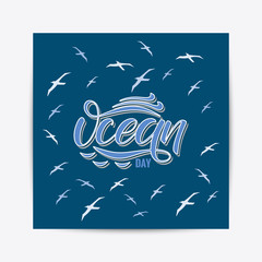 Oceans Day typography lettering