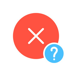 Obraz premium Cancel icon, signs icon with question mark. Cancel icon and help, how to, info, query symbol
