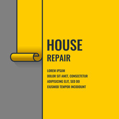 Obraz premium Home repair. The original poster in a flat linear style.