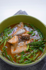 Hot and sour soup sea bass.