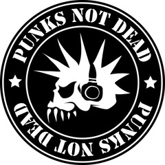 emblem punk not dead vector illustration.