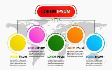 Infographic template with 5 option