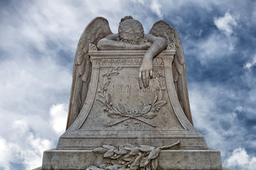 Fallen angel tomb grave in Rome Acatholic cemetery