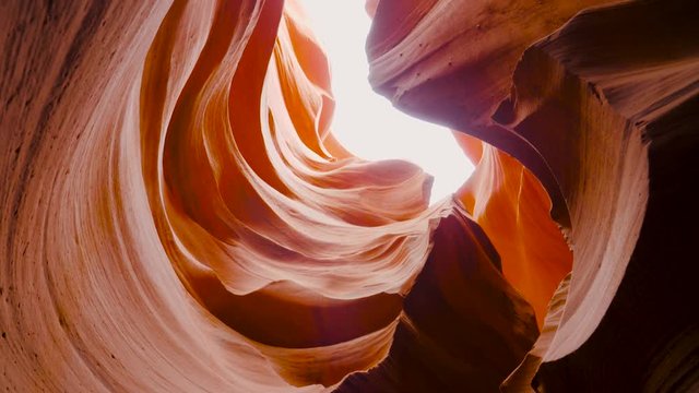 Amazing Beautiful Stone Waves Of Smooth Orange Sandstone Rock Canyon