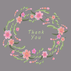 flower wreath vector. Thank you. Round flower wreath with cute flowers and leaves