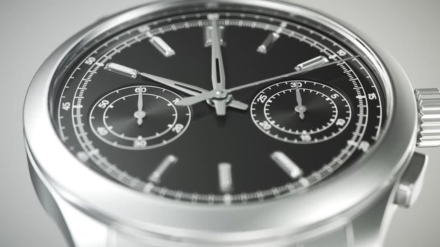 Luxury Mechanical Wristwatch Dial and Movement Close-Up