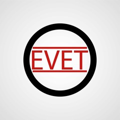 Evet (ok) isolated flat vector icon 