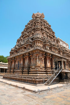 Airavatesvara Temple, Darasuram, Tamil Nadu. View from South West.