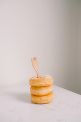 Food and Bakery, Sweet Donut with Sugar Toppings on White background