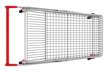 top view of empty shopping cart isolated on white background © Tiler84
