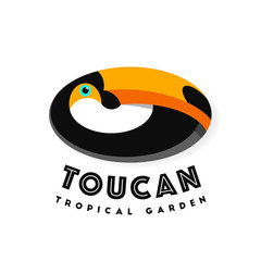 Toucan logo vector. Tropical bird emblem. Toucan icon.